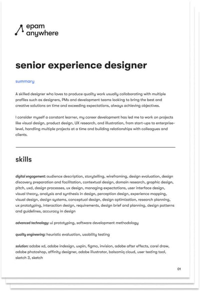 senior experience designer - cover